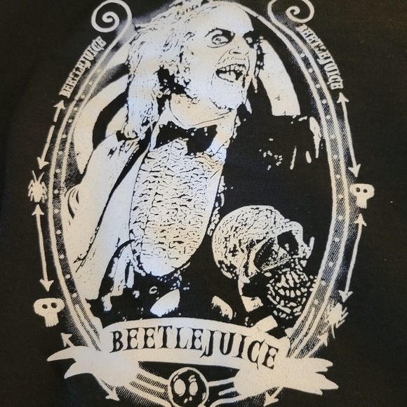 NEW -Official Beetlejuice Black Hoodie Sweatshirt - Size Medium - NWT - Picture 5 of 13